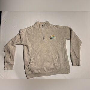 Ron Jon Women’s Light Heathered Gray Quarter-Zip Fleece Size Large